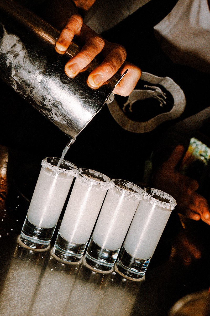 Drinks being prepared for a celebration at Goat House